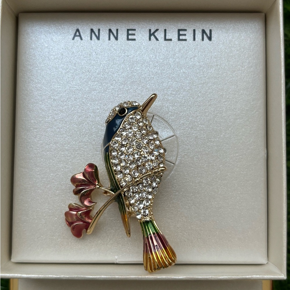 Anne Klein Crystal Bird Brooch Pin